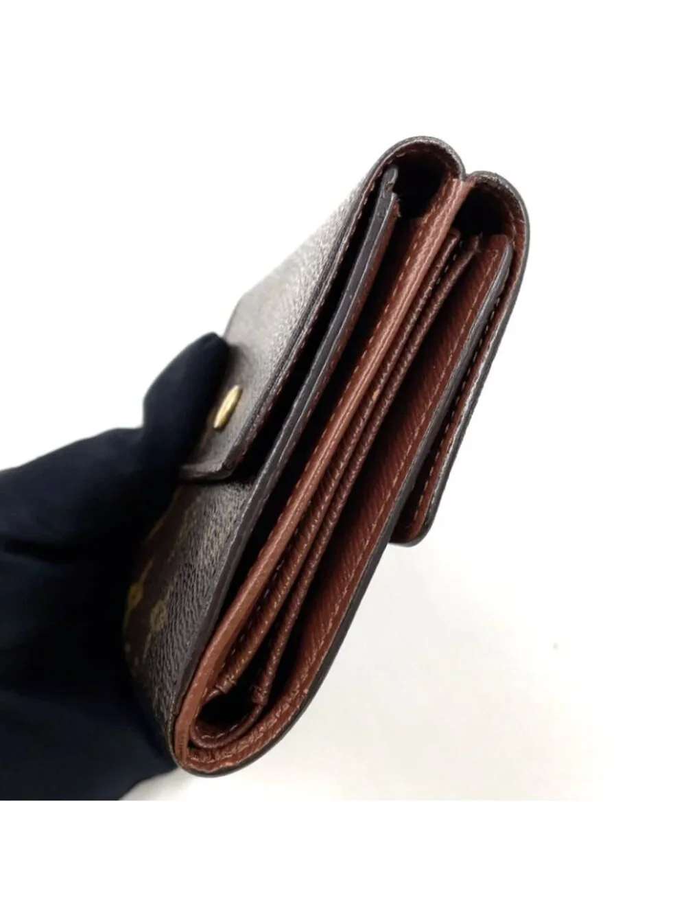 Louis Vuitton Porte Monet Billets Cult Cles Monogram Leather Brown Trifold